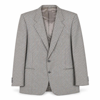Sergio Valentino Mens Grey Plaid Wool Jacket Suit Jacket Size 44 Regular