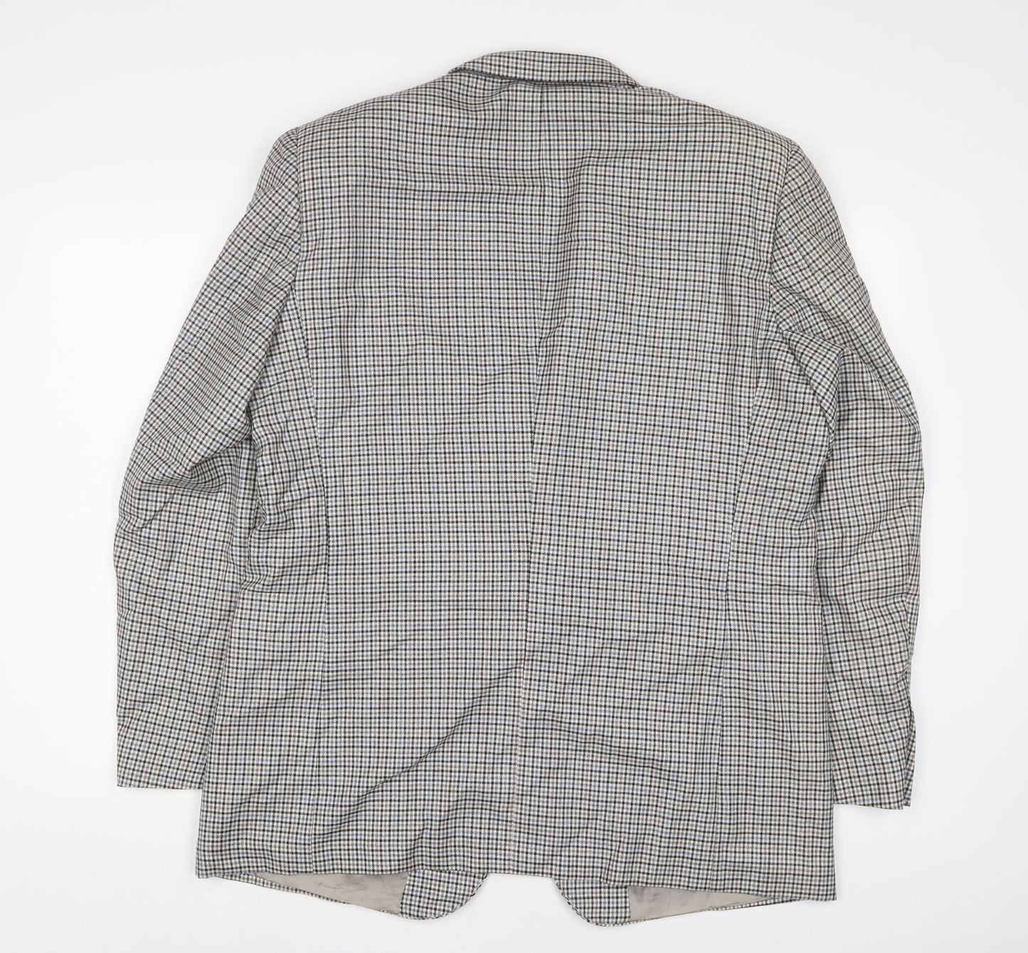 Sergio Valentino Mens Grey Plaid Wool Jacket Suit Jacket Size 44 Regular