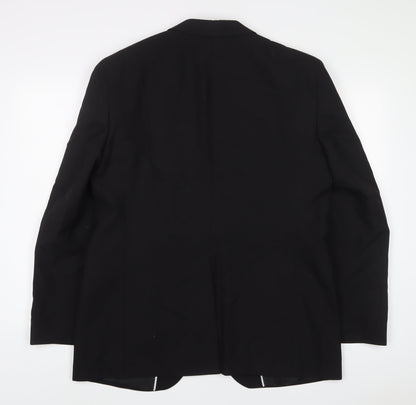 issimo Mens Black Wool Jacket Suit Jacket Size 42 Regular