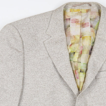 Vercini Mens Beige Polyester Jacket Suit Jacket Size 42 Regular