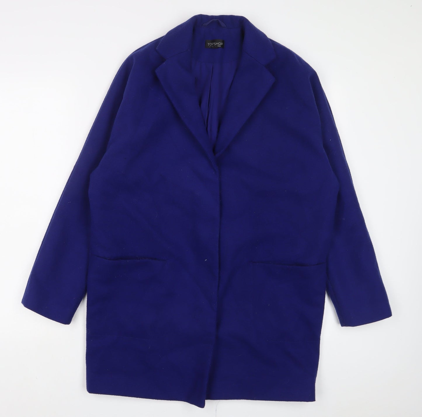 Womens UK Size 10 Topshop Blue Overcoat