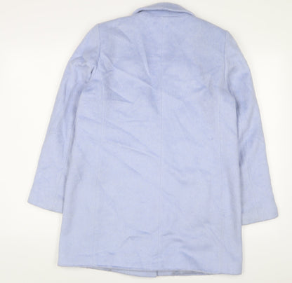 Ann Taylor Womens Blue Overcoat Coat Size S Button