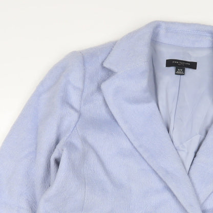 Ann Taylor Womens Blue Overcoat Coat Size S Button
