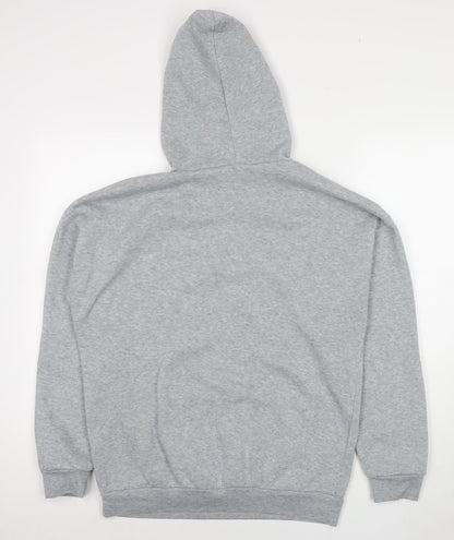 Vintage Womens Grey Polyester Pullover Hoodie Size L Pullover