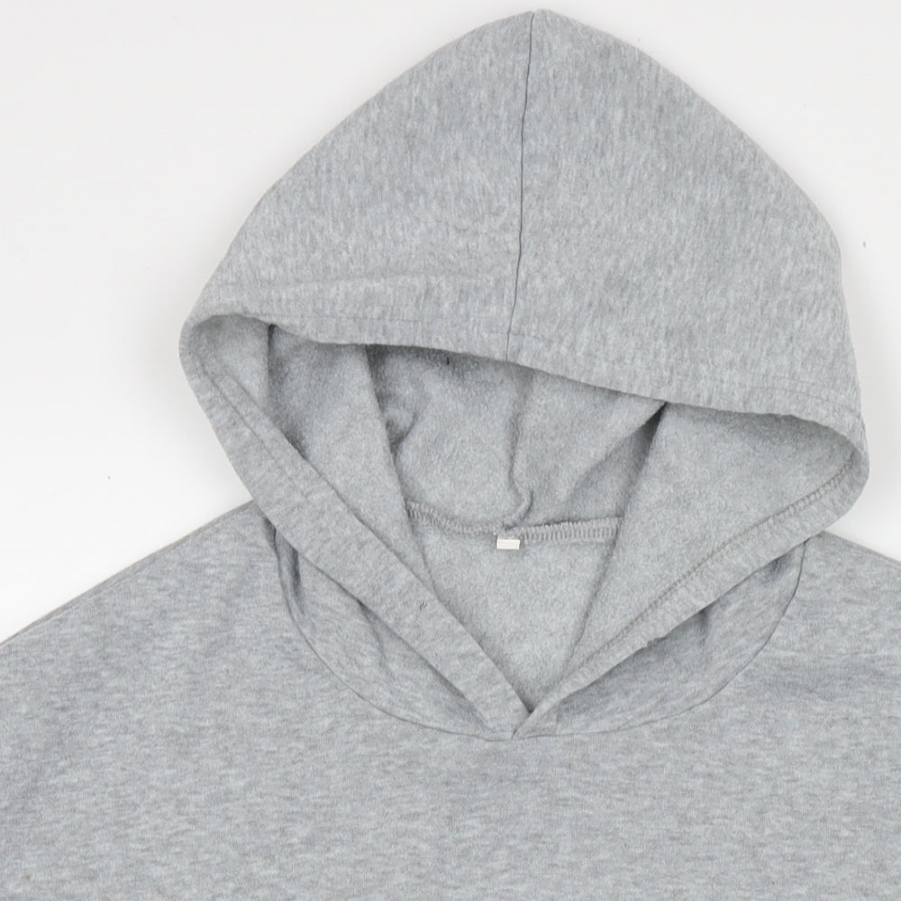 Vintage Womens Grey Polyester Pullover Hoodie Size L Pullover