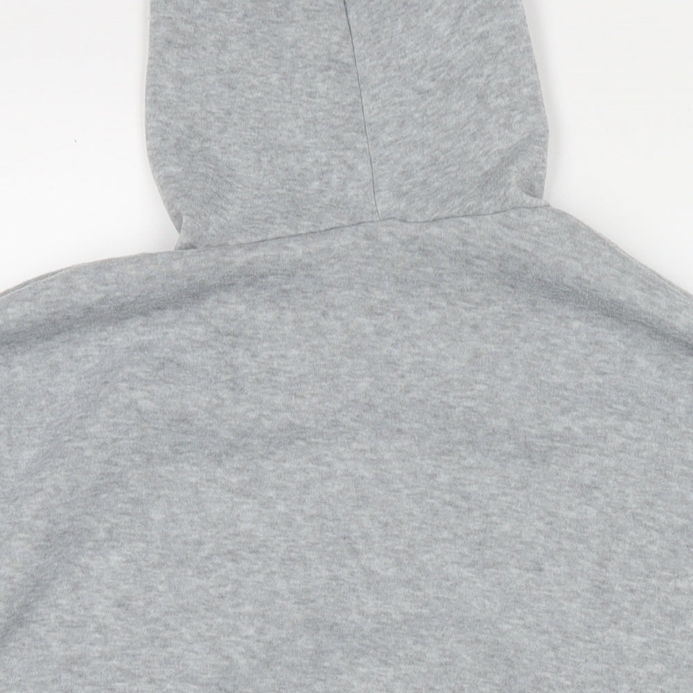 Vintage Womens Grey Polyester Pullover Hoodie Size L Pullover