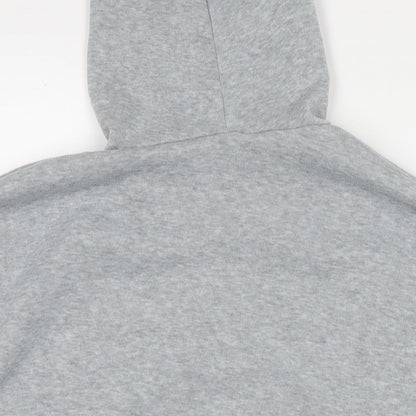 Vintage Womens Grey Polyester Pullover Hoodie Size L Pullover