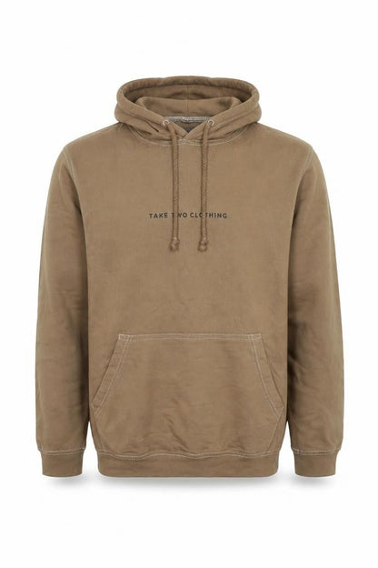 Take Two Clothing Mens Brown Polyester Pullover Hoodie Size S - Logo