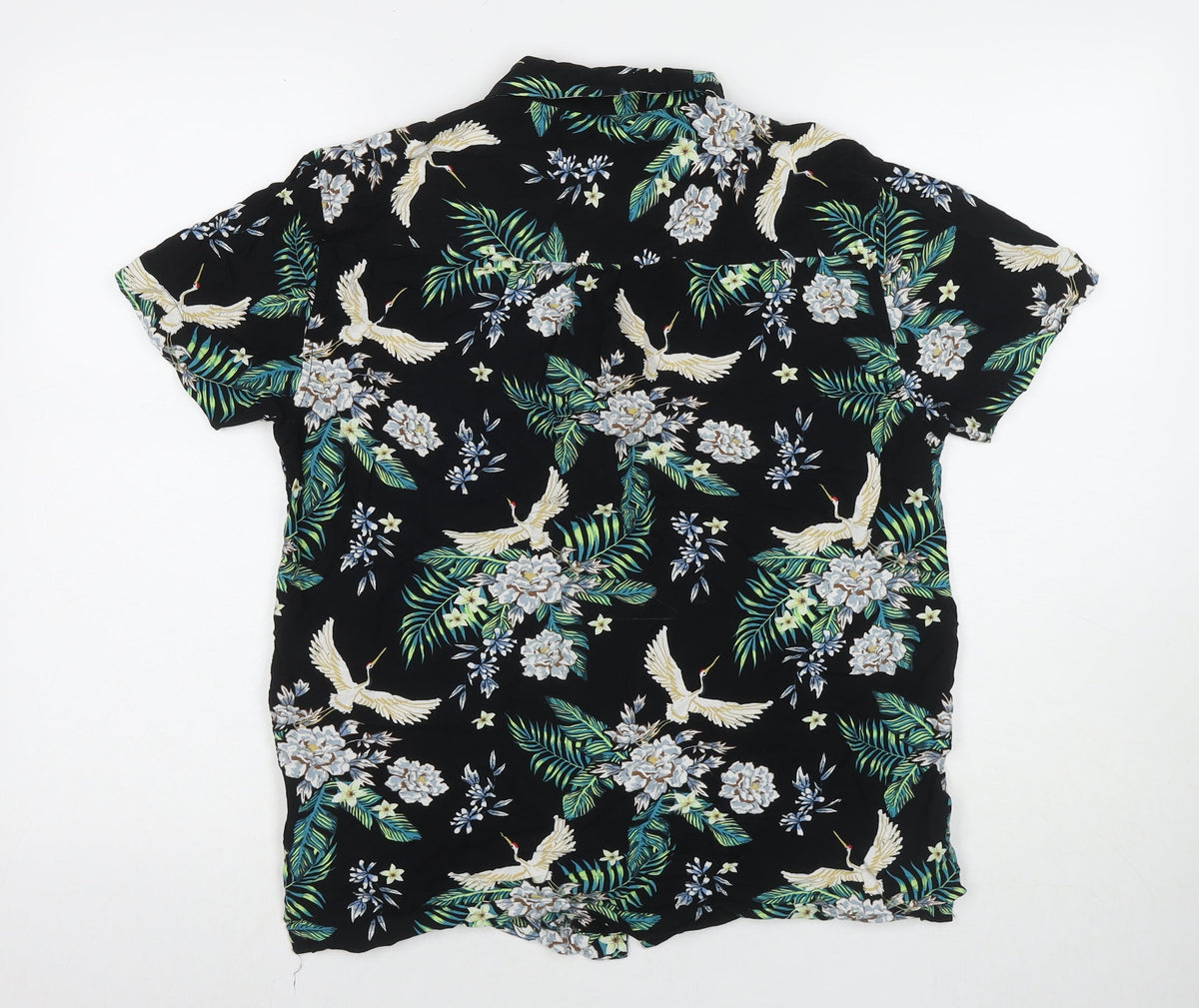 Broken Standard Womens Multicoloured Floral Viscose Basic Button-Up Size M Collared