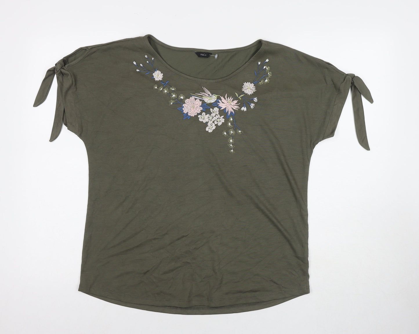Womens UK Size 14 M&Co Green Basic T-Shirt