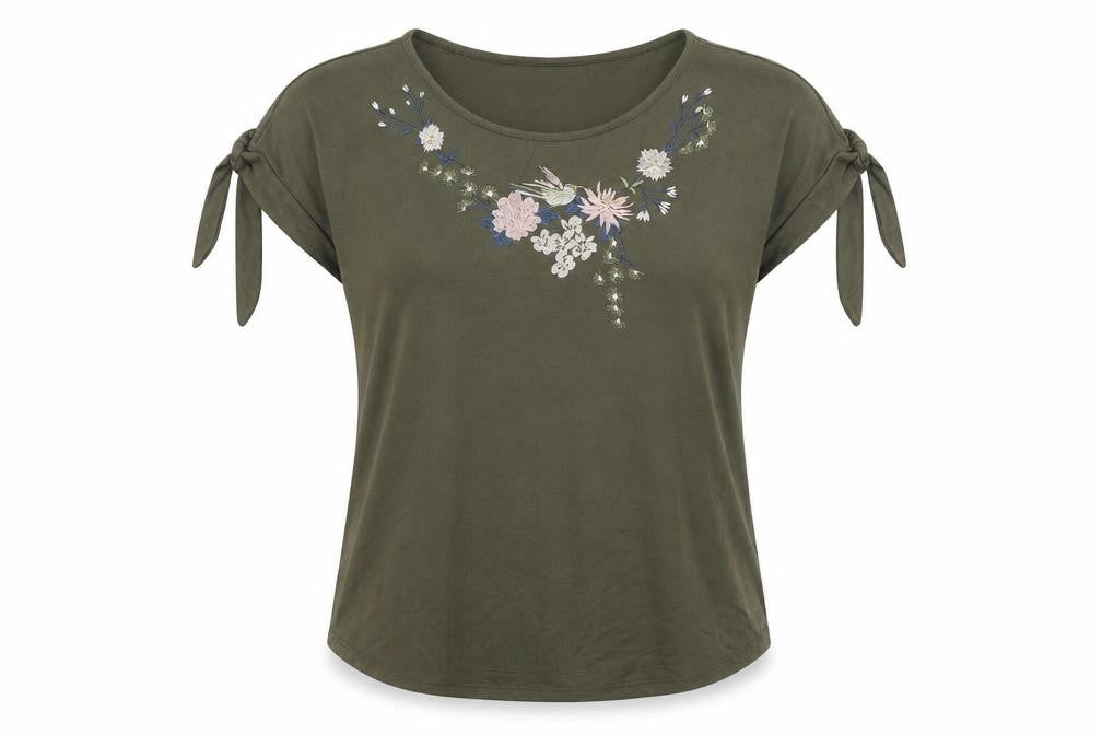 Womens UK Size 14 M&Co Green Basic T-Shirt