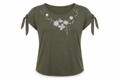 Womens UK Size 14 M&Co Green Basic T-Shirt