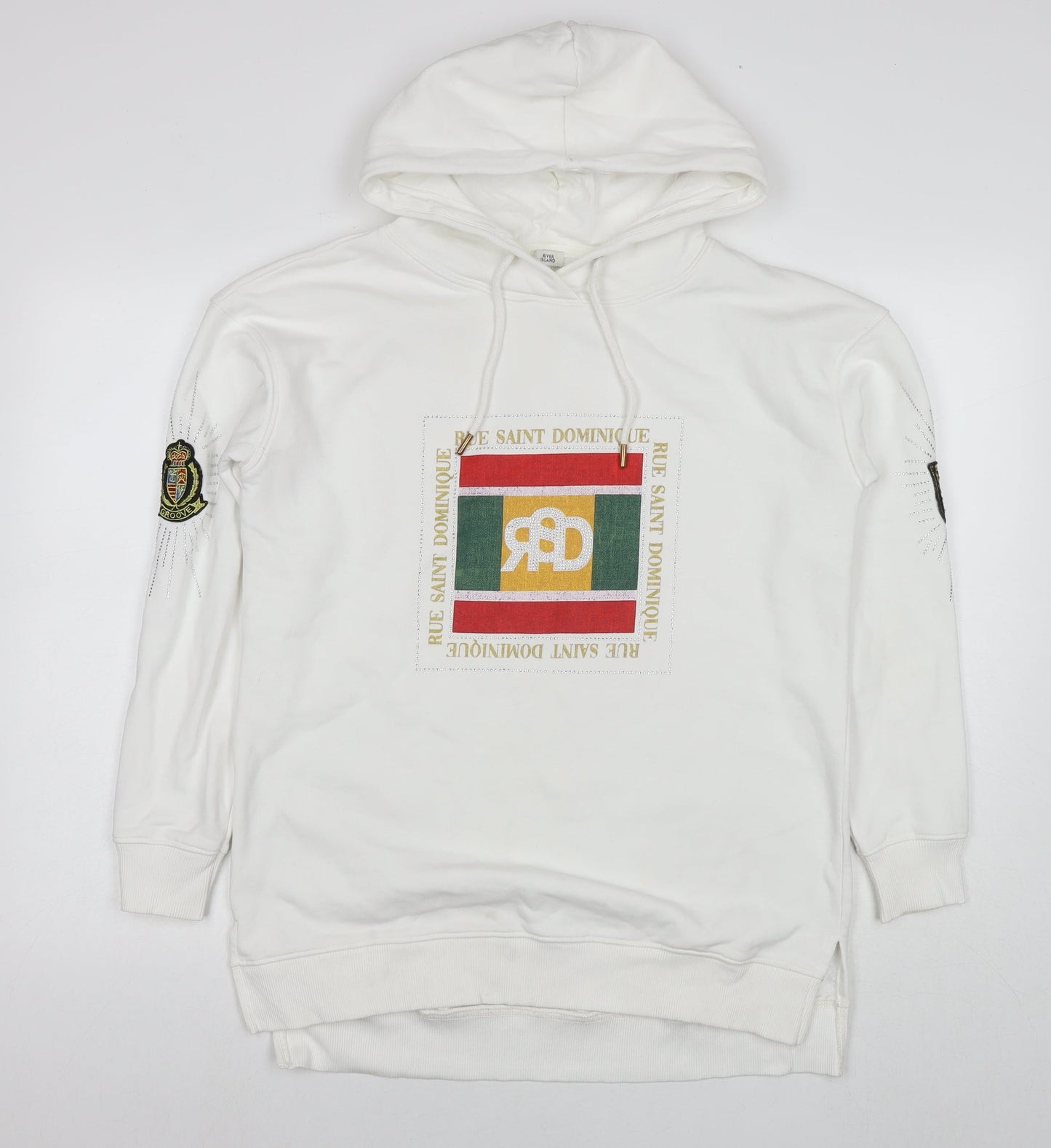 Mens UK Size XS River Island White Pullover Hoodie