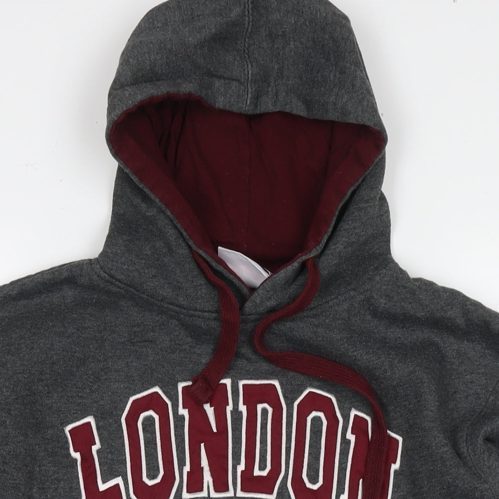 Zone One Womens Grey Cotton Pullover Hoodie Size S Pullover