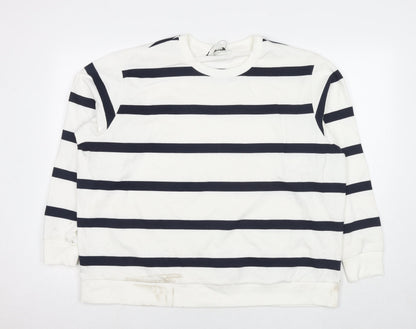 Womens UK Size XL Marks and Spencer White Pullover Sweatshirt