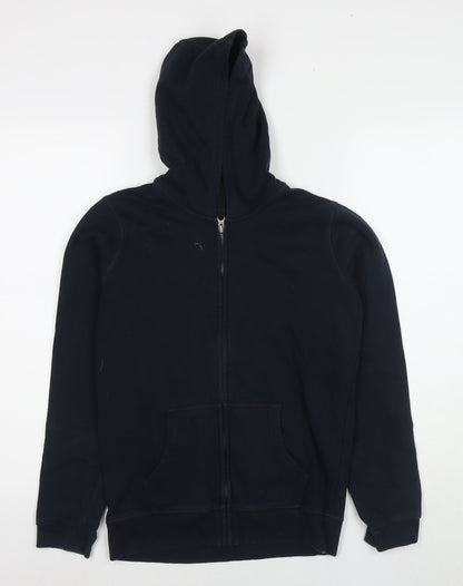 Marks and Spencer Boys Blue Cotton Full Zip Hoodie Size 12-13 Years Zip