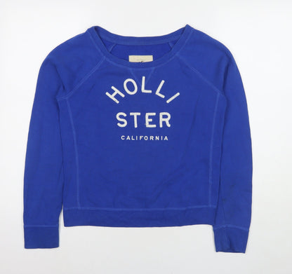 Hollister Womens Blue Cotton Pullover Sweatshirt Size S Pullover - Logo