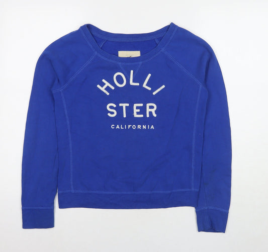 Hollister Womens Blue Cotton Pullover Sweatshirt Size S Pullover - Logo
