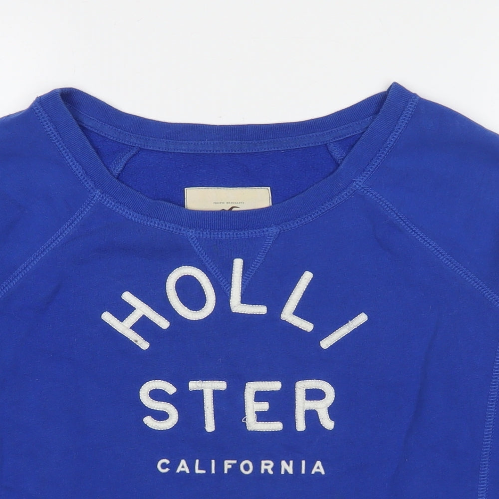 Hollister Womens Blue Cotton Pullover Sweatshirt Size S Pullover - Logo