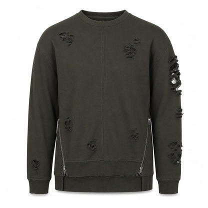 Joe's Mens Green Polyester Pullover Sweatshirt Size XS - Ripped Detail