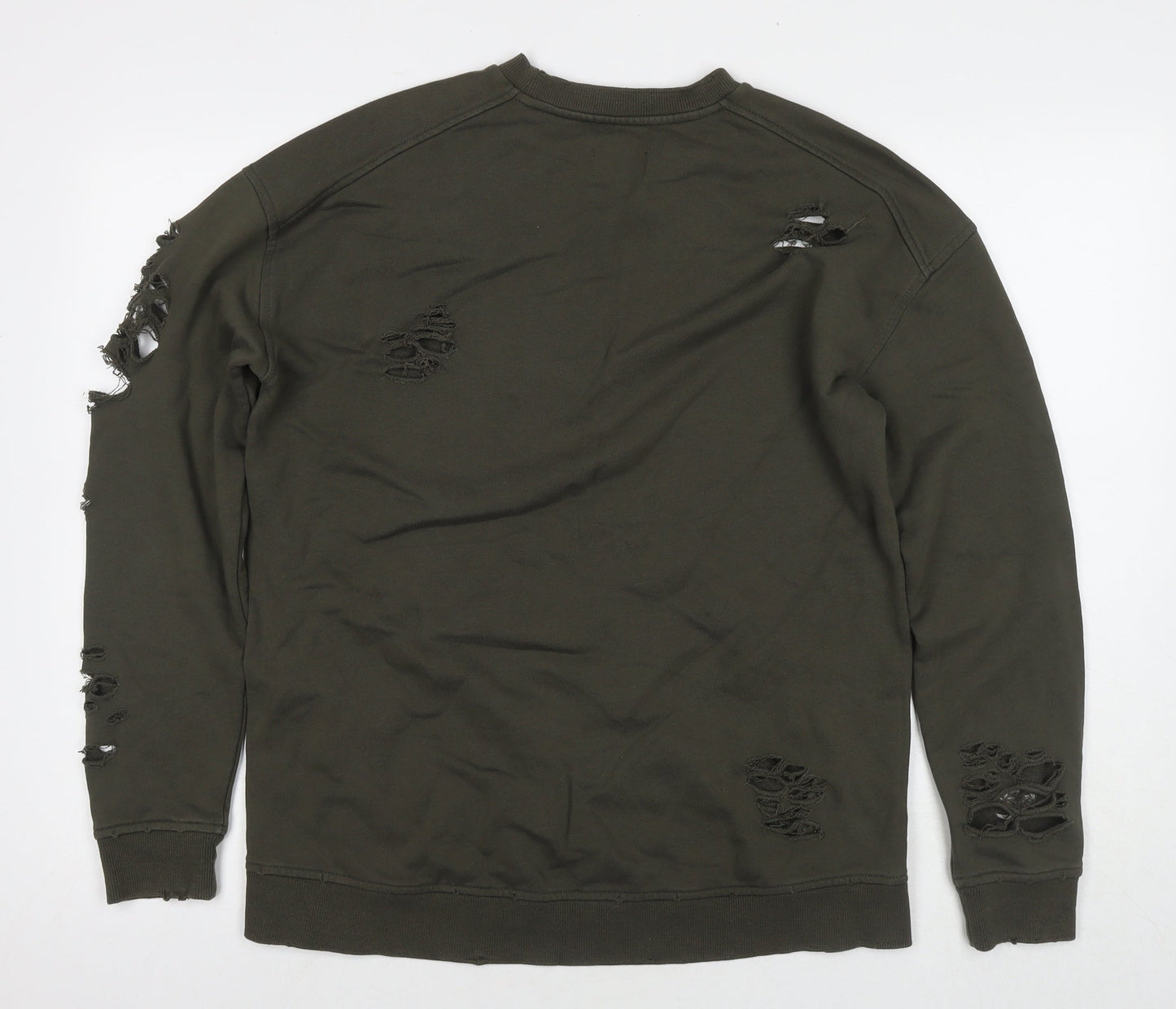 Joe's Mens Green Polyester Pullover Sweatshirt Size XS - Ripped Detail