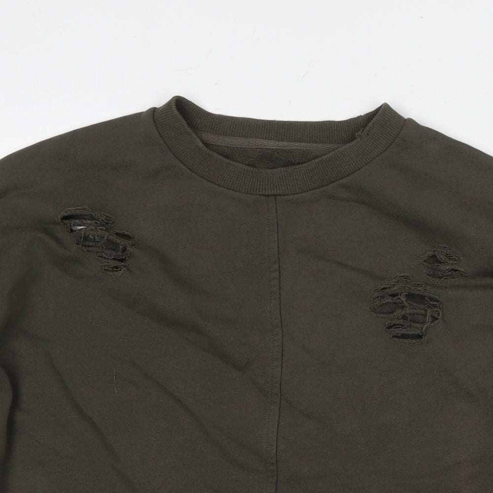 Joe's Mens Green Polyester Pullover Sweatshirt Size XS - Ripped Detail