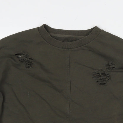 Joe's Mens Green Polyester Pullover Sweatshirt Size XS - Ripped Detail