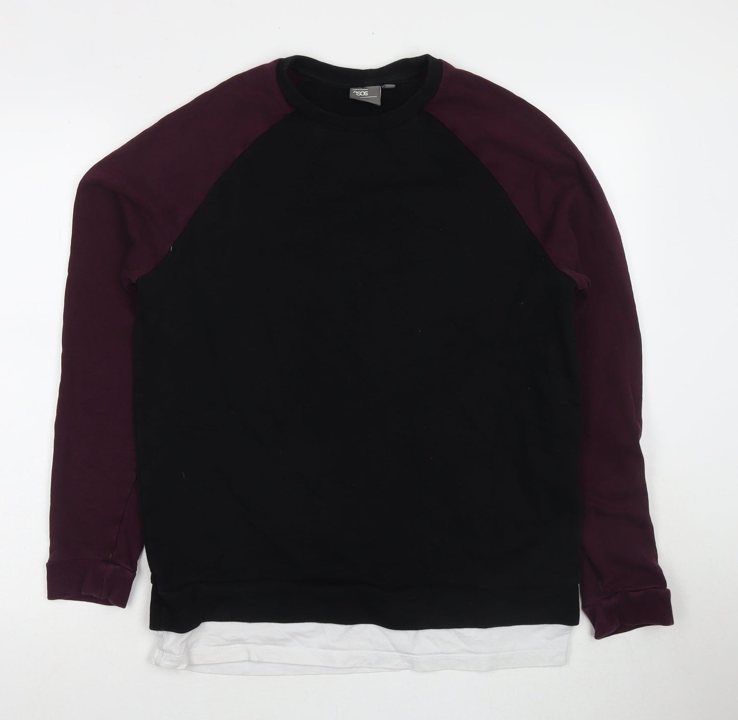 Mens UK Size M ASOS Black Pullover Sweatshirt