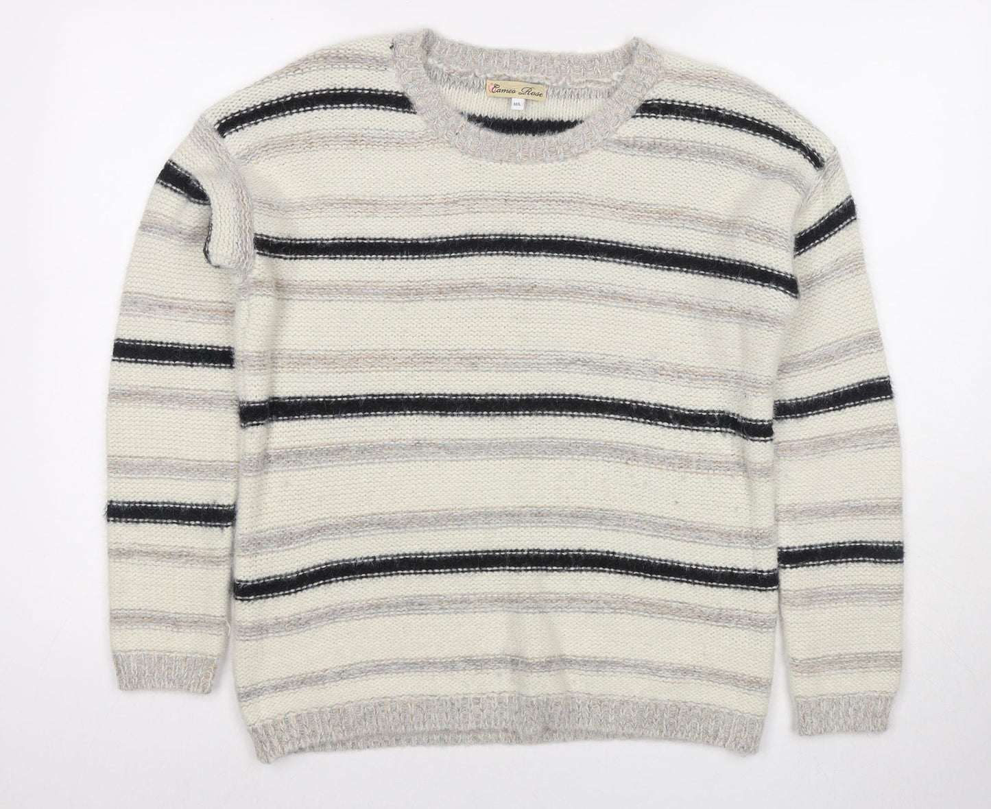 Womens UK Size M Cameo Rose Beige Pullover Jumper