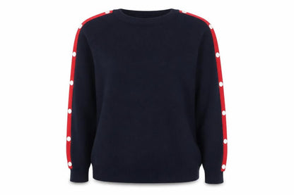 Divided by H&M Womens Blue Round Neck Cotton Pullover Jumper Size L