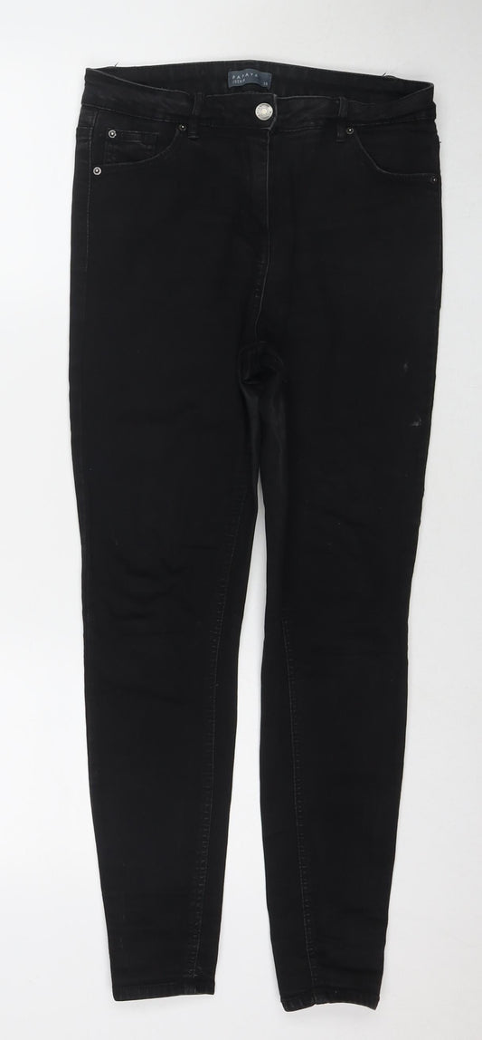 Womens UK Size 10 Papaya Regular Fit Skinny Black Jeans