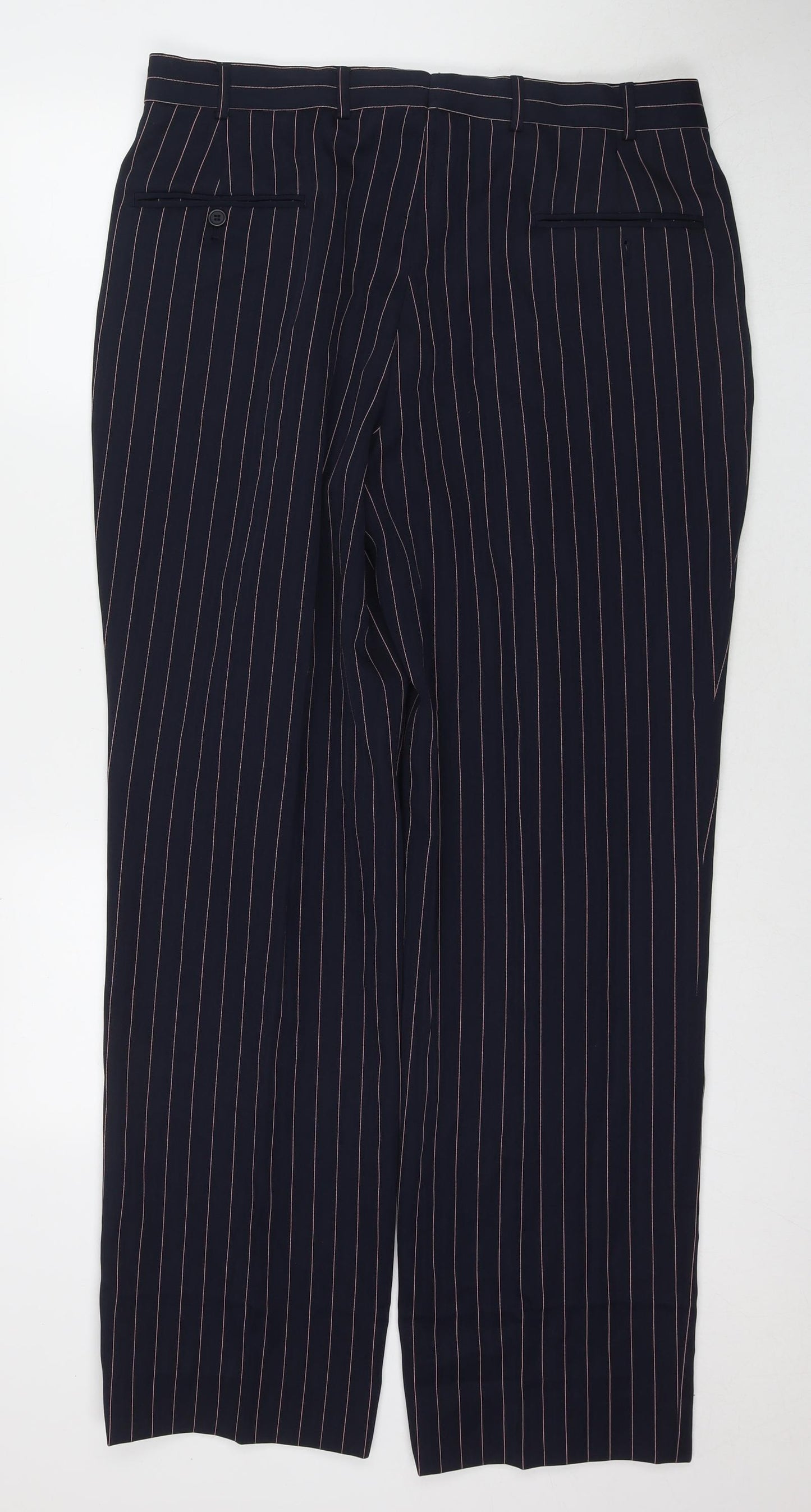 Mens UK Size 35 in Vital Regular Fit  Blue Trousers