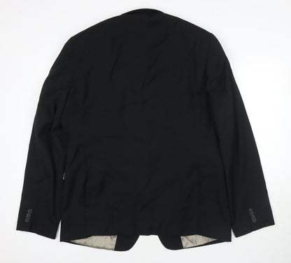 Mens UK Size 46 Topman Regular Black Suit Jacket