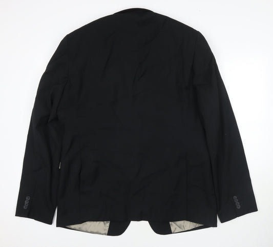 Mens UK Size 46 Topman Regular Black Suit Jacket