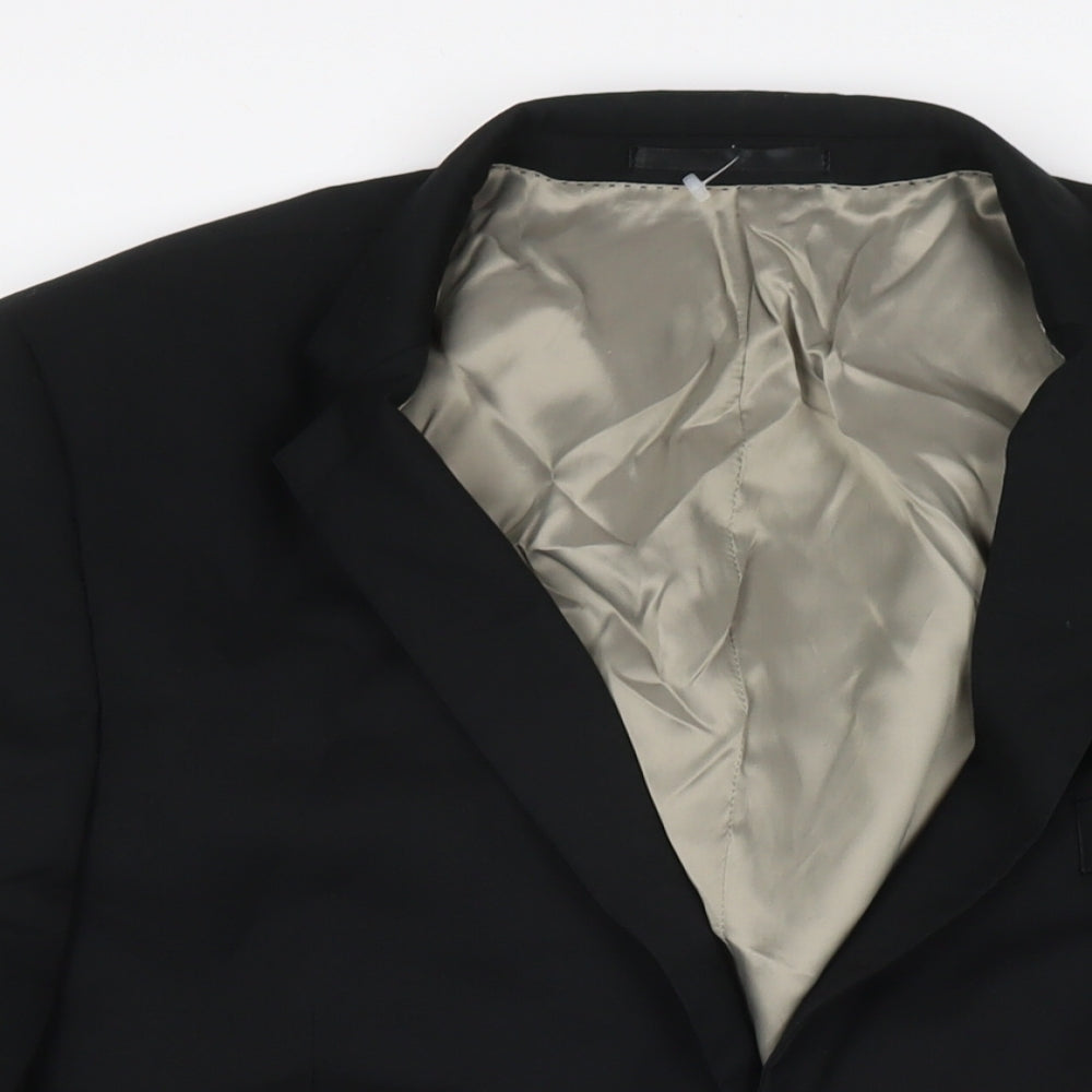 Mens UK Size 46 Topman Regular Black Suit Jacket