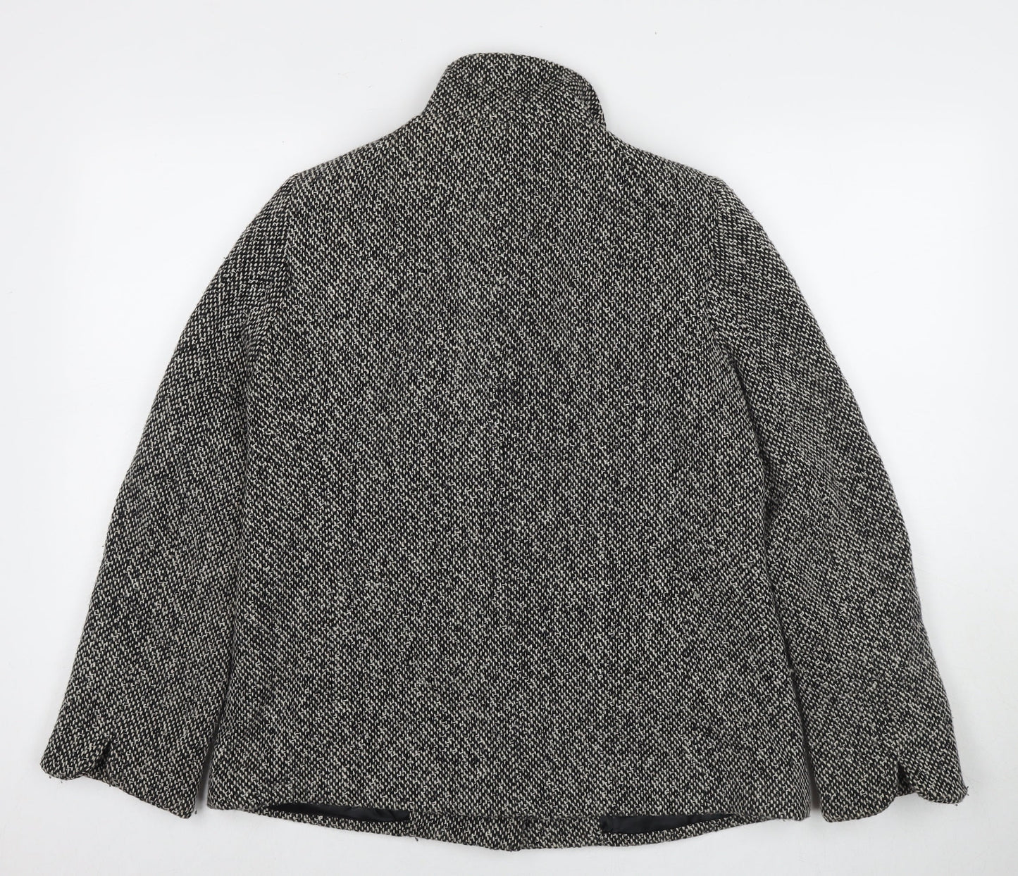 Lakeland Womens Black Pea Coat Coat Size 12 Button