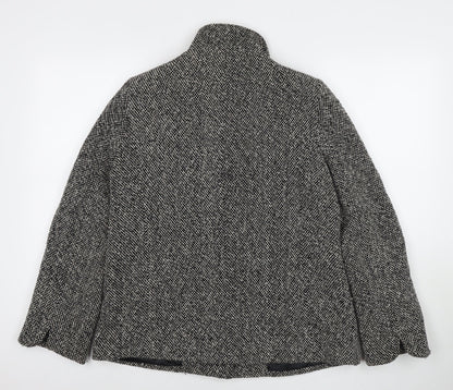 Lakeland Womens Black Pea Coat Coat Size 12 Button