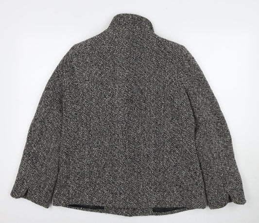 Lakeland Womens Black Pea Coat Coat Size 12 Button