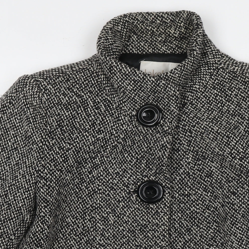 Lakeland Womens Black Pea Coat Coat Size 12 Button