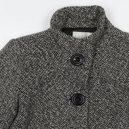 Lakeland Womens Black Pea Coat Coat Size 12 Button