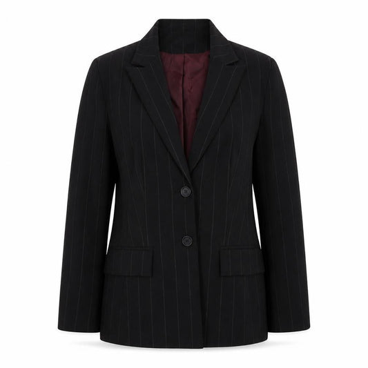 AMARANTO Womens Black Jacket Blazer Size 14 Button