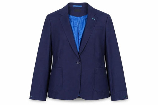 Dimentions Womens Blue Jacket Blazer Size 14 Button