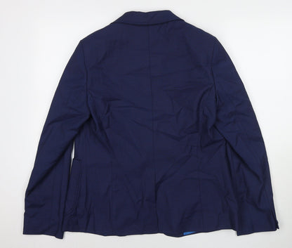 Dimentions Womens Blue Jacket Blazer Size 14 Button