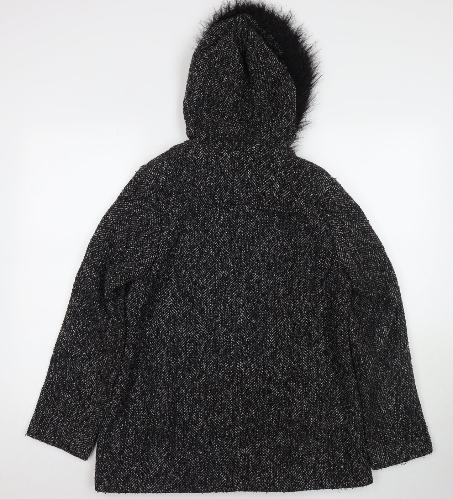 Womens UK Size 12 New Look Black Overcoat