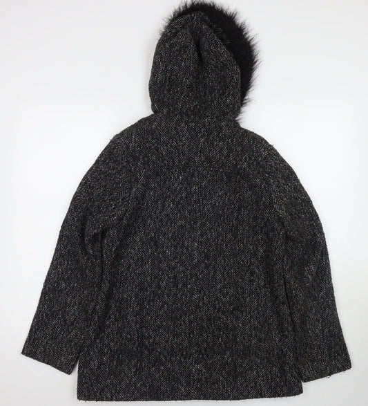 Womens UK Size 12 New Look Black Overcoat