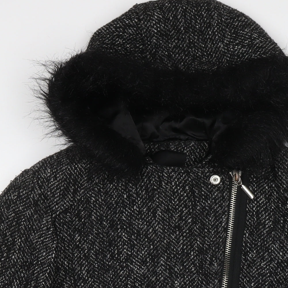 Womens UK Size 12 New Look Black Overcoat