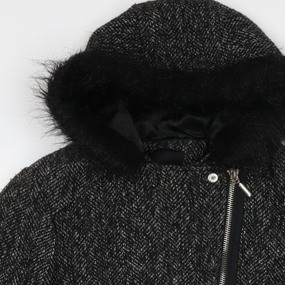 Womens UK Size 12 New Look Black Overcoat