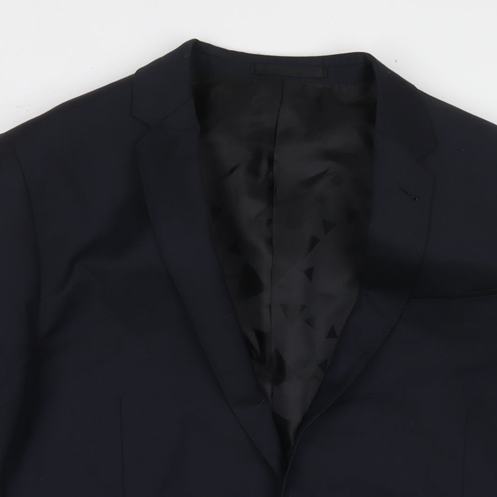 ASOS Mens Blue Wool Jacket Suit Jacket Size 38 Regular