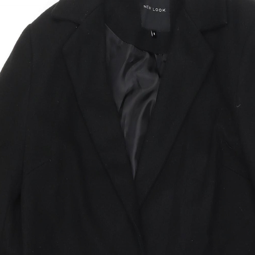 Womens UK Size 8 New Look Black Overcoat