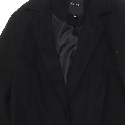 Womens UK Size 8 New Look Black Overcoat